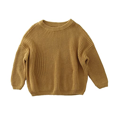 sfdgfhyf Toddler Baby Boy Girl Oversized Knit Sweater Chunky Long Sleeve Crewneck Pullover Sweater Shirt Top