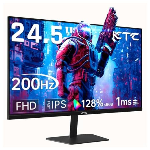 KTC 24.5'' Gaming Monitor 180Hz,Fast IPS 1080P 1 ms, 128% sRGB HDR10,Freesync,HDMI x 2 /DP x 1,VESA,Tilt Adjustable,Xbox PS5 Switch (HDMI Cable Included)