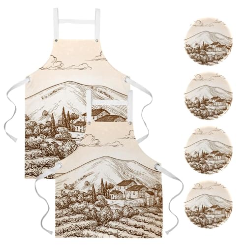 Tablier de cuisine lot de 2 pour la pâtisserie et le travail en restaurant