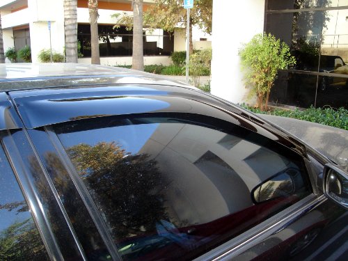 Tuningpros Wsv-237 Sunroof Moonroof And Out-Side Mount Window Visor Deflector Rain Guard Dark Smoke 5-Pc Set #TOP6