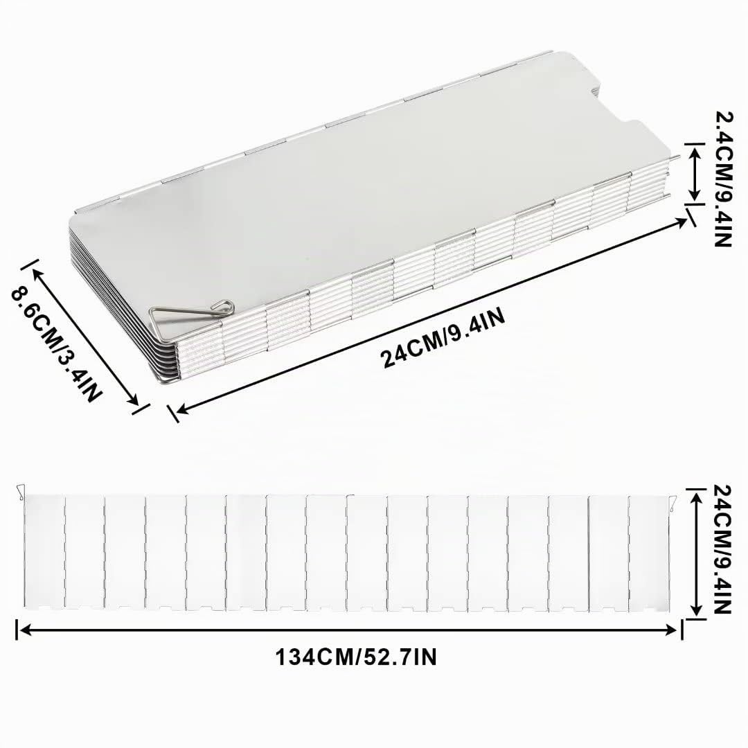 16 Placas Parabrisas Plegable para Camping Cocina Estufa de Gas Escudo Protectora Paravientos de Aluminio para Pantalla de Viento Cortavientos al Aire Libre Camping Estufa Parabrisas