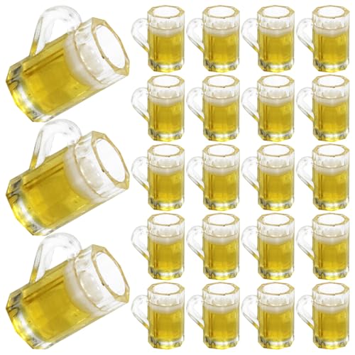 Gatuida 36pièces Lot de Mini Chopes à Bière Résine Gobelets Factices pour Maison De Poupée Accessoires De Décoration Miniature