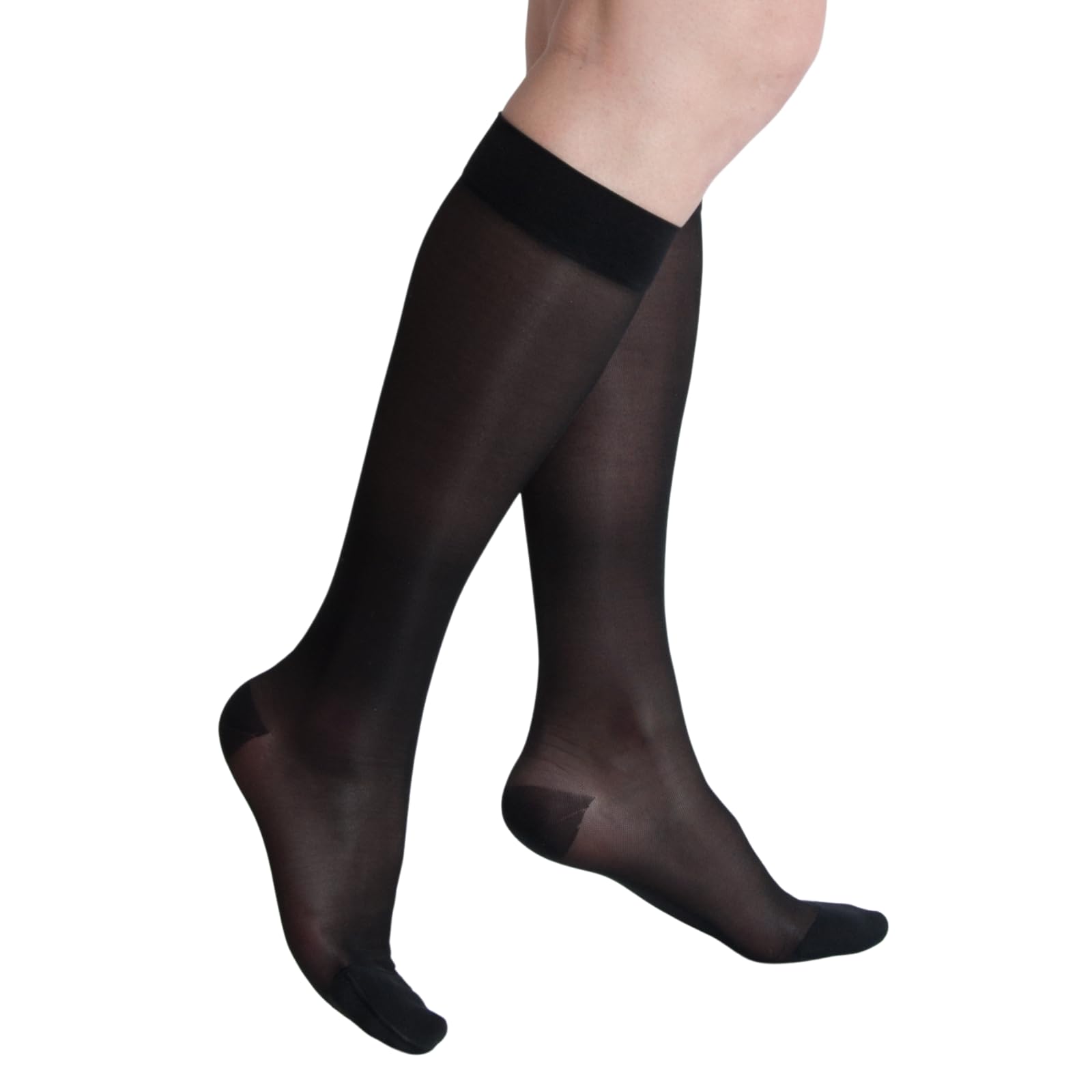 Medias cortas de compresión – fácil colocación –Compresión preventiva ligera (Clase I – 15–21 mmHg)– con puntera – para piernas cansadas o varices – uso diario – hombre y mujer
