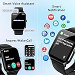 Smart Watch, 1.85" Smartwatch for Men Women (Answer/Make Call), Heart Rate, Sleep Monitor, Pedometer, 120+ Sport Modes Activity Tracker, IP68 Waterproof Fitness Watch for Android iOS (Black) - Image 2