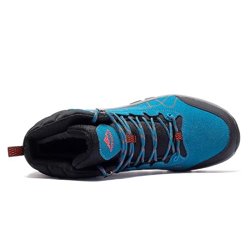 Preckin Men’s Hiking Boots Shoe Non Slip Mid Ankle Hiking Shoes For Men Trekking Shoes Outdoor Sport Trail Running Shoes Comfortable Light Blue, 9.5 #TOP2
