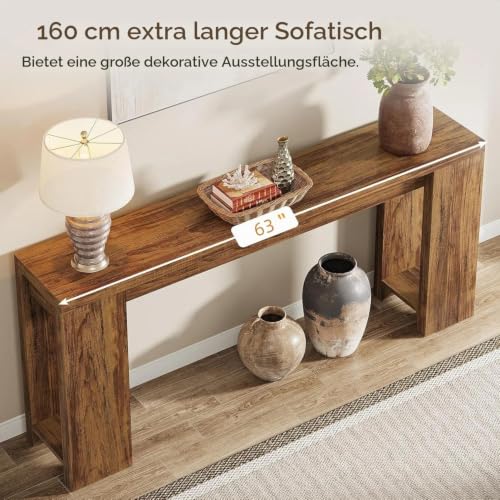 Tribesigns Konsolentisch, 160 x 29.5 x 85 cm, Beistelltisch, Flurtisch, Sofatisch für Kleinen Raum… – Ansicht 6