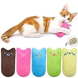 atnight Katzenminze Plüschtiere, 5 Stück süße Plüsch Daumenform Katzenminze Kissen Interaktives Kauspielzeug Katzenminze Spielzeug Spiele Set Geeignet für alle Katzen und Kätzchen