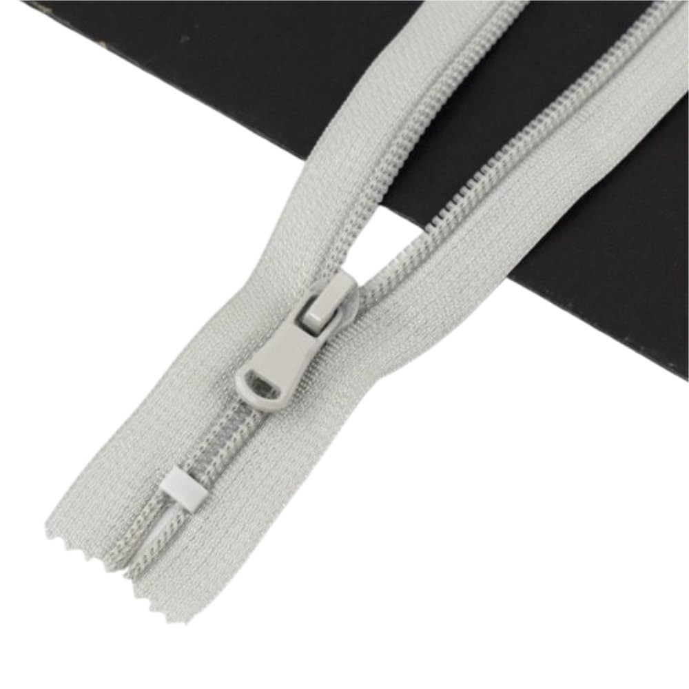 Zip Fastener 10Pcs 5# Nylon Zippers, Silence Close-end for Jacket(LightGray,30cm)