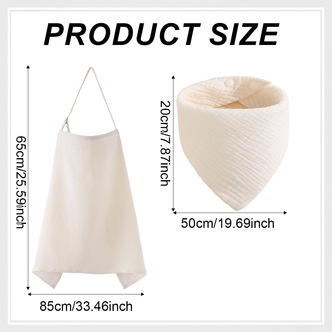 Cubierta de Lactancia Materna + Baberos, Pañuelo Lactancia Materna con Correas Ajustables,Funda de Lactancia de Muselina, Cómoda y Transpirable Capa de Lactancia (caqui) - 5