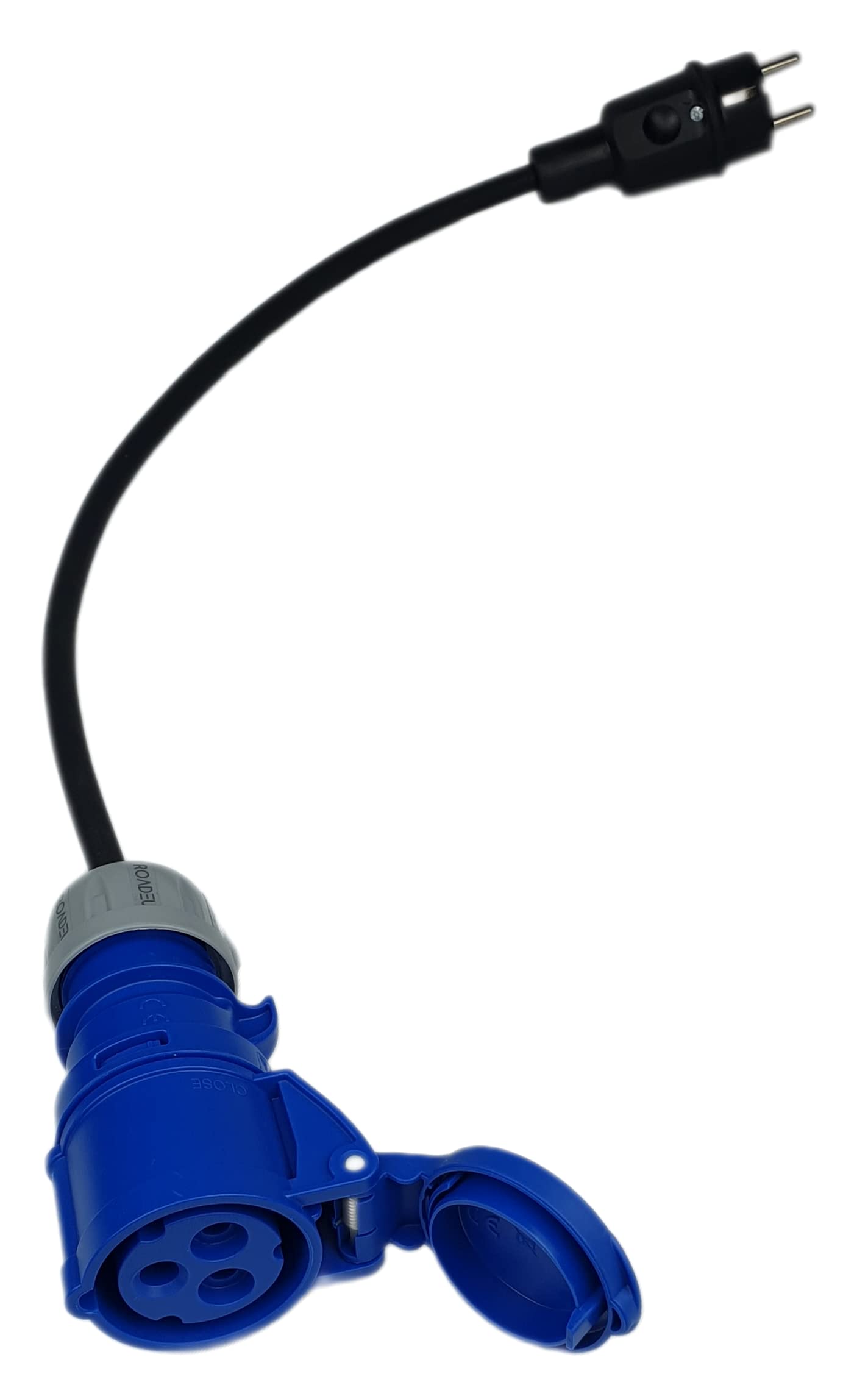 RoadEu - CEE Kupplung Adapter - CEE Adapter - Kupplung 16A 3P auf Schuko Stecker 230V - 3x2 5mm2 Kabel - Camping Zubehör - Starkstrom Verlängerungskabel 0,5 Meter