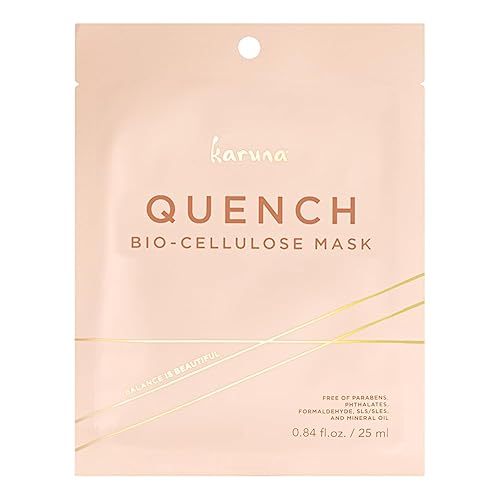 Karuna Skin - QUENCH Mascarilla facial de biocelulosa para piel seca y apagada, productos refrescantes y rejuvenecedores para el cuidado de la piel,