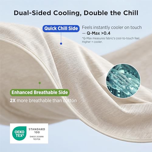 Bedsure Silky Soft Cooling Blanket for Hot Sleepers, Throw XL, Oat Beige by Bedsure - Image 3