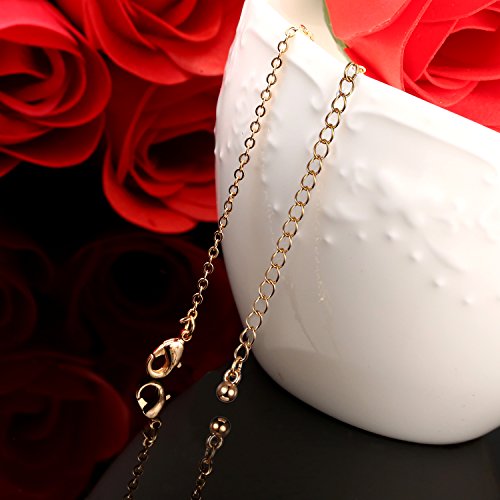 Rose Flower Pendant Necklace 18K Gold Plated Silver Rose Jewelry Gift For Women Girl #TOP2