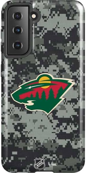 Skinit Pro Phone Case Compatible with Galaxy S21 5G - Officially Licensed NHL Minnesota Wild Home Jersey Design