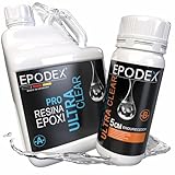 Kit Resina Epoxi PRO+ EPODEX – Para vertidos hasta 5cm – Transparente cristalina...