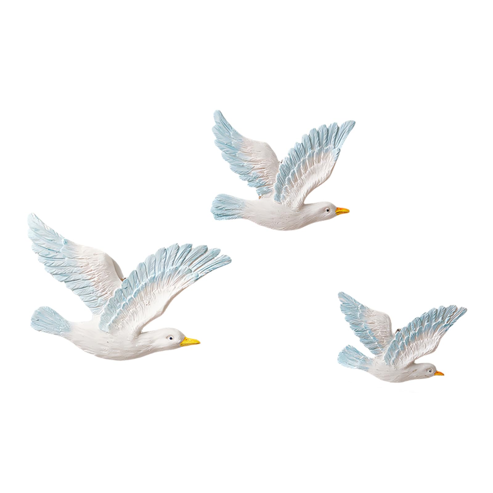 TFAOYS Wood Seagulls Wall Decor Wooden Wall Decor Beach Coastal Theme Walled Art Sea Bird Walled Sculpture for Home Bathroom Nauticals Coastal Theme Home Decors