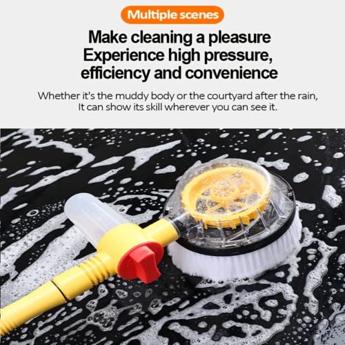 Car Wash Brush Cleaning Kit 360° Spin Car Mop Microfiber Car Cleaning Brush Detachable Extendable Scrub Brush Garden Hose Spray Nozzle Spray Gun #TOP1