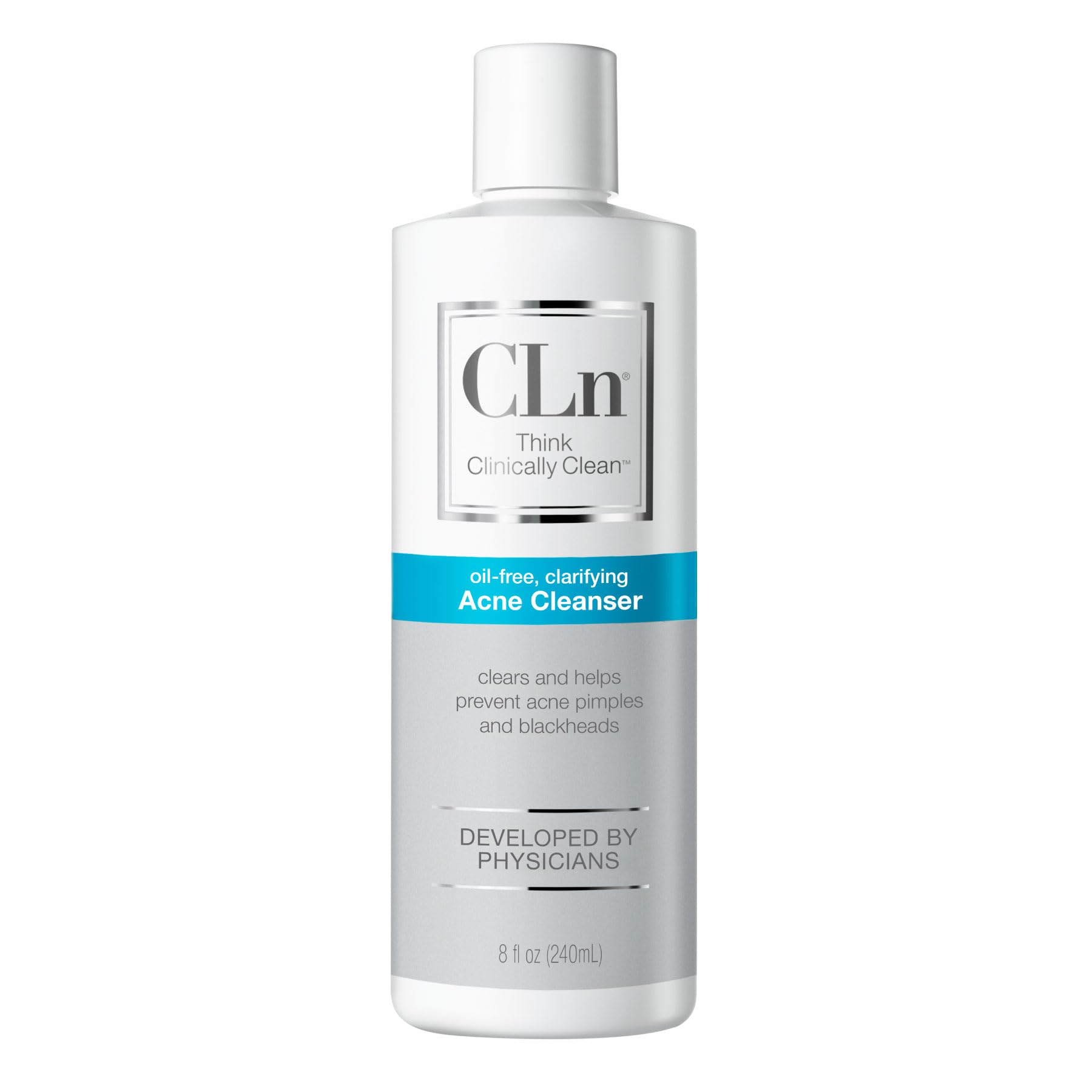 CLn® Acne Cleanser-The Only Cleanser with 0.5% Salicylic Acid Preserved with Sodium Hypochlorite for Clarifying Skin from Blackheads & Breakouts,