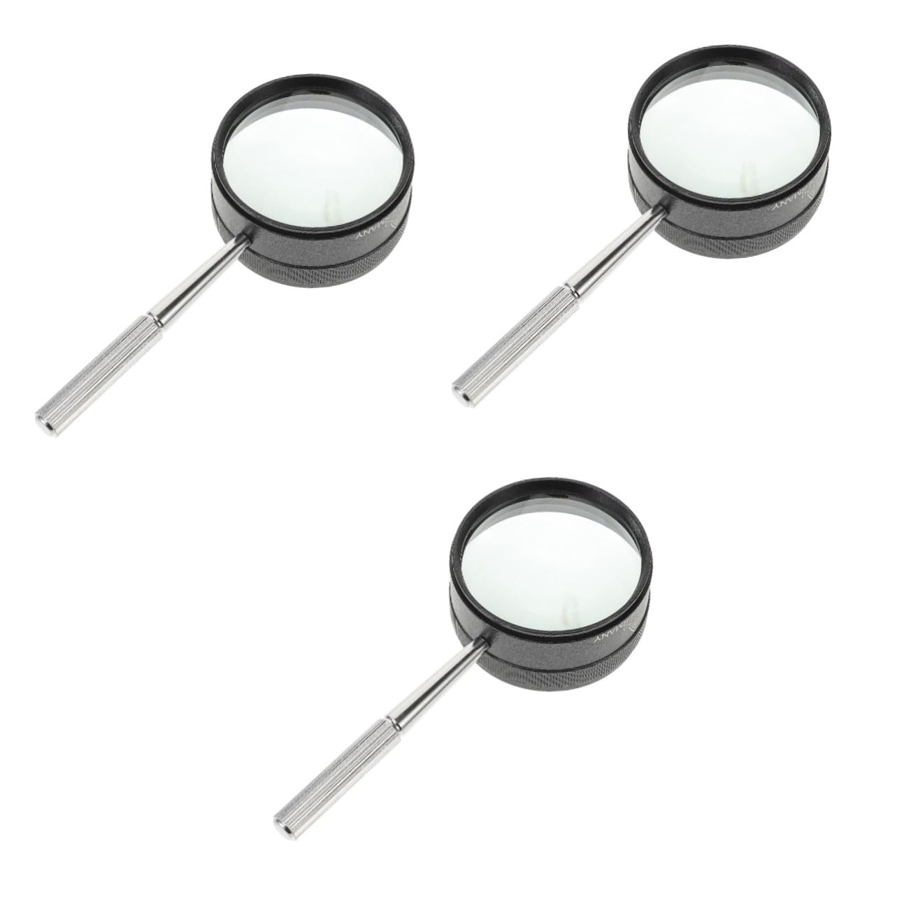 Didiseaon 3piezas Lupa De Identificación Mango De Metal Completo para Joyas Monedas y Sellos Herramienta Óptica Portátil para Lectura y Observación Detallada