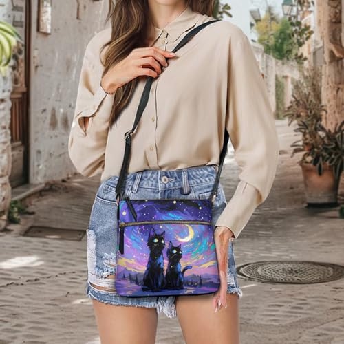 Image of Leather Purses for Women, Leather Hobo Bags for Women Travel Sling Purse Triple Zippered Pockets Shoulder Bag