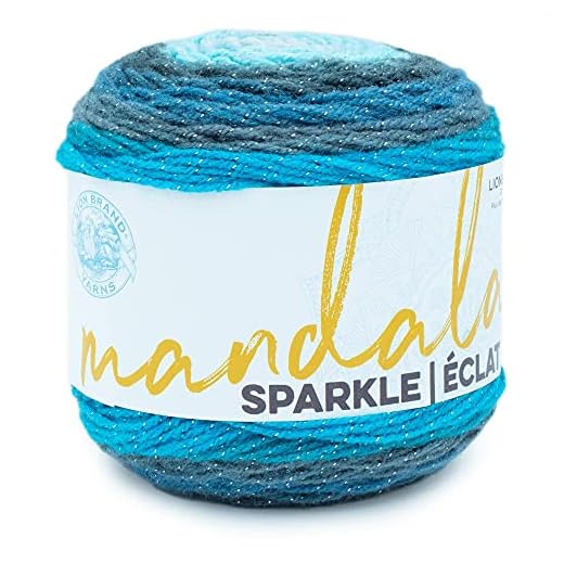 (1 Skein) Lion Brand Yarn Mandala Sparkle Yarn, Aquarius
