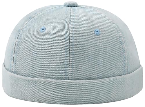 Image of Glamorstar Brimless Dome Hats for Women Men Sailor Beanie Cap Vintage Docker Hat