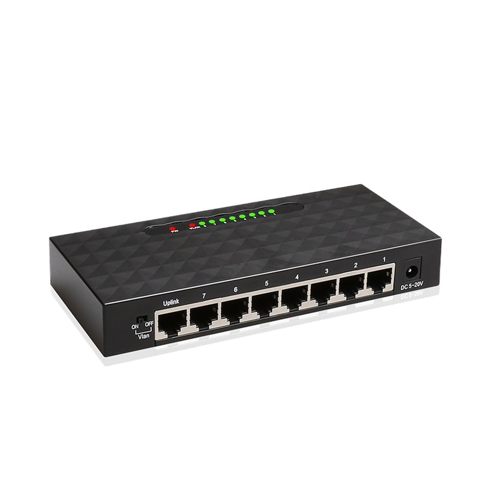 Commutateur réseau Gigabit 8 Ports 1000Mbps commutateur Intelligent Ethernet répartiteur Internet Hub RJ45 Haute Performance (Color : US 8 Port 1000Mbps)