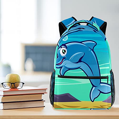 Sac à dos de voyage enfant dauphin bleu pour l'école et vacances - 6