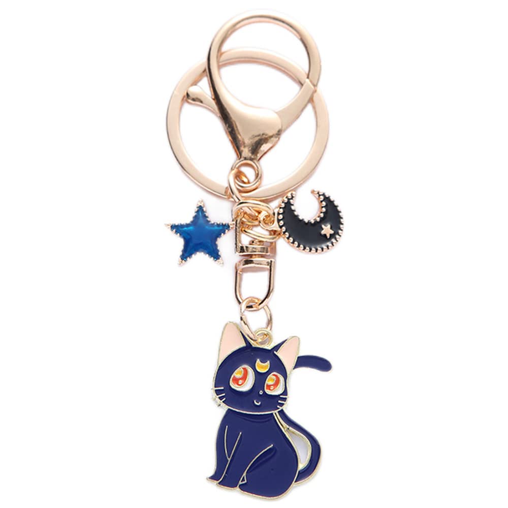 Key Chain Cat Keychain Moon Cat Pentagram Keychain Accessory Bag Charm Anime Key Ring