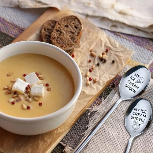 Image of My Ice Cream Spoon - 2 Pcs Spoon Set, Our Ice Cream Scoops, Ice Cream Together Scoops for Couples, Funny Graduation Valentine's Day Wedding Engagement Spoon Gifts Ideas for His Her Couples