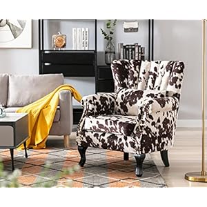 Kmaxcowprintaccentchairvelvetwingbackchairwithpillownailheadchanneltuftedoversizedclubchairforlivingroombedroomguestroom Urban Country Home Decor Kmax cow print accent chair velvet wingback chair with pillow nail head channel tufted oversized club chair for living room bedroom guest room urban country home decor