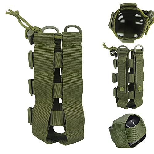 DURANTEY Sac de Bouteille d'eau Tactique Molle Sac de Bouteille Tactique Vert Porte-Bouteille d'eau réglable Sac de Porte-Bouteille d'eau Portable pour Les activités de Plein air (Vert)