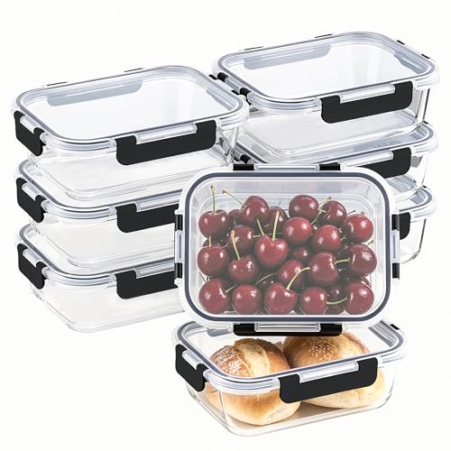 8 Pack 36oz Glass Meal Prep Containers with Lids