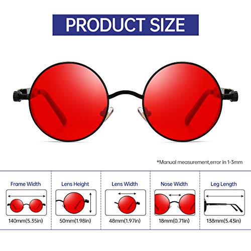 GYsnail Make the world clear Outdoor Steampunk Sunglasses For Men, Round Gothic Shades Women, Fashion Cool Protective Eyewear3