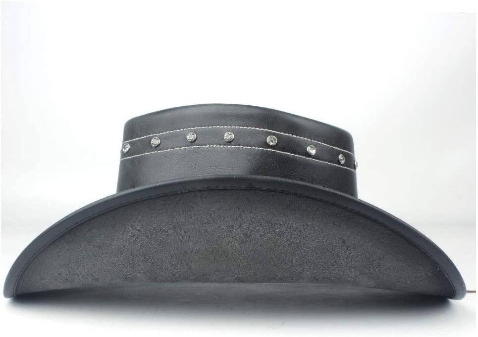 Cappello Outback in Pelle di Alta qualità per Uomini e Donne Cappello da Cowboy a Tesa Larga e Durevole Cappello Jazz Artigianale con Cintura di Sudore