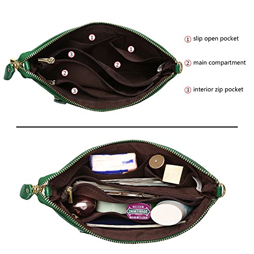 Image of Uromee Wristlet Wallet Clutch Purses for Women Genuine Leather Crossbody Bag Handbag with Detachable Shoulder Chain
