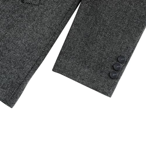 YOUTHUP Herren Mantel Regular Dicker Winter Wollmantel Mittellänge Wolle Wintermantel Freizeit Business, Köper-Grau, XL
