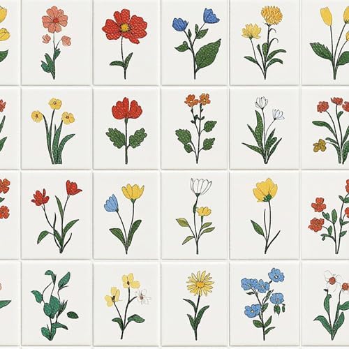 Image of Moroccan Tile Stickers | Waterproof Self Adhesive Peel & Stick Tile Decals for Kitchen Backsplash, Bathroom Wall, Floor, Furniture & Glass (8x8 Inch, Design 18, 36 Pic)