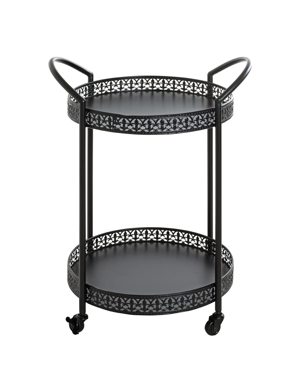 HAKU Carrello di servizio nero, metallo - Dim. L 51 cm x A 71 cm x P 42 cm, Stile Art Deco