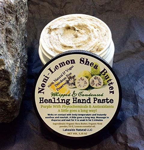 Instant Healing Hand Balm 100% Natural & Organic - Whipped Unrefined Shea Butter With Noni Fruit & Lemon Oil For Extremely Rough Hands