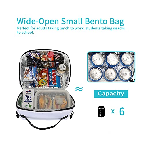 Sunny Bird Small Japanese Bento Box Bag Portable Lunch Snack Bag For Work And School (White And Black) #TOP2