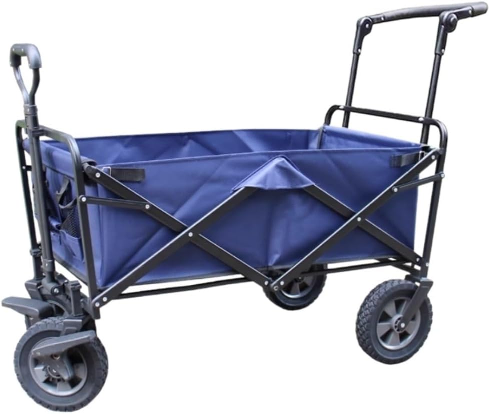 Folding Wagon Cart Beach Wagon Grocery Wagon Outdoor Folding Utility Wagon Heavy Duty Shopping Cart Garden Truck Adjustable Handle Folding Camping Wagon Wagon Garden Wago