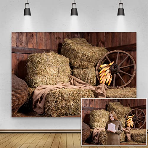 Yeele 7x5ft Rural Barn Haystack Backdrop Farm Harvest Photography Background