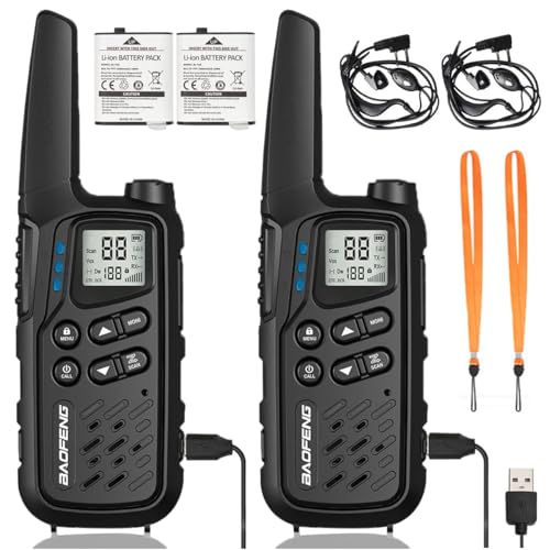 トランシーバー 無線機 免許不要 特定小電力 充電式 1400mAH リチウムイオンバッテリー・USB充電ケーブル・イヤホンマイク・ベルトクリップ付属 日本語説明書 2台セット