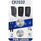 uuam Key Fob Battery Replacement for Lexus RX ES NX is UX GX RC GS LS Smart Remote - Compatible with Smart FOBS-CR2032 3V Lithium Batteries 2 Pack
