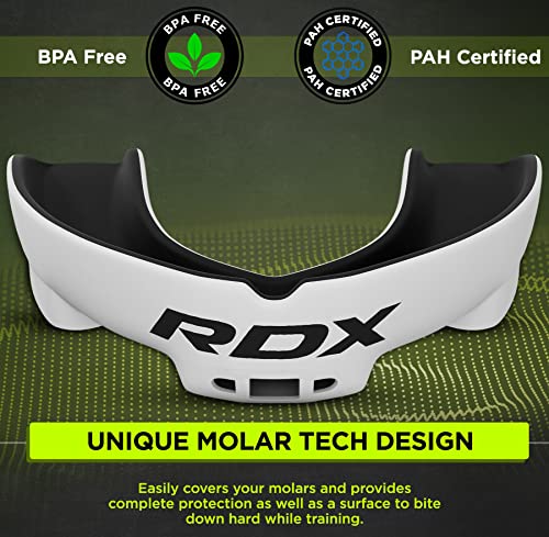 Image of RDX Mouth Guard for Boxing MMA Kickboxing Muay Thai Judo Karate - Adult Gum Shield Mouthpiece Jaw Protector with Storage Case, Martial Arts Football Lacrosse Hockey Contact Sports - Above 12 Years Age