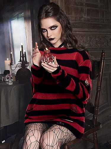 Goth Sweater Punk Gothic Sweaters Halloween Pullover Tops Women Harajuku Aesthetic Y2K Sweater2