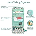 Fintie Portable Toiletry Cosmetic Travel Bag, Large Water Resistant Hanging Makeup Organizer Storage Pouch Case for Women Girls, Spring - Image 3