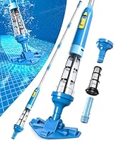 LanBlu Poolsauger Akku mit Teleskopstange, 60L/Min Pool Staubsauger Starker Saugleistung, 5200mAh Batterie Poolsauger Bodensauger Laufzeit bis zu 90 Minuten, Akku Pool Sauger Kabellos für Spas Pool