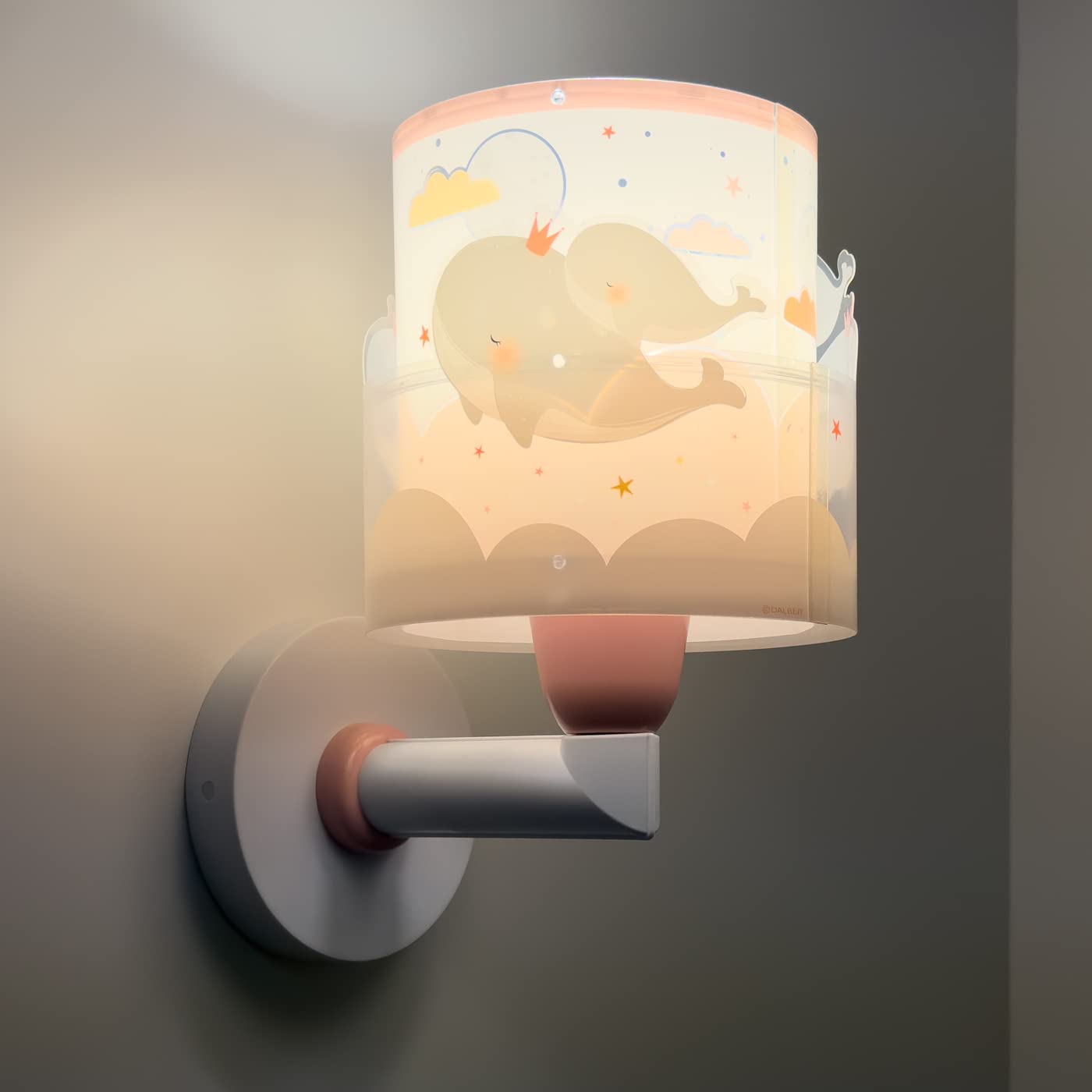 Lámpara aplique de pared infantil Ballenas Rosa animales, 15W, 61179S